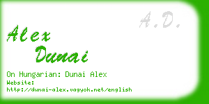 alex dunai business card